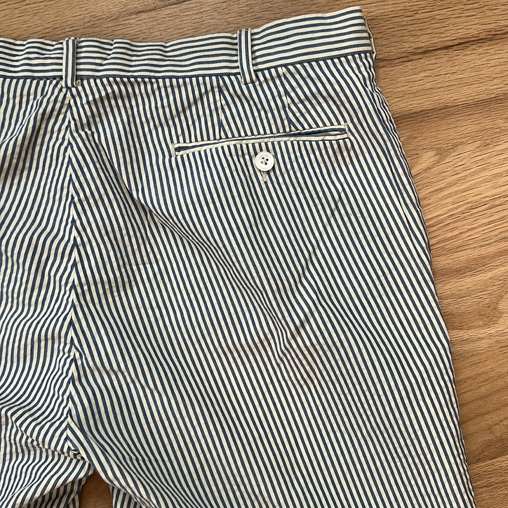 Polo by Ralph Lauren blue/off white striped Searsucker shorts men's waist 36 - Picture 8 of 8